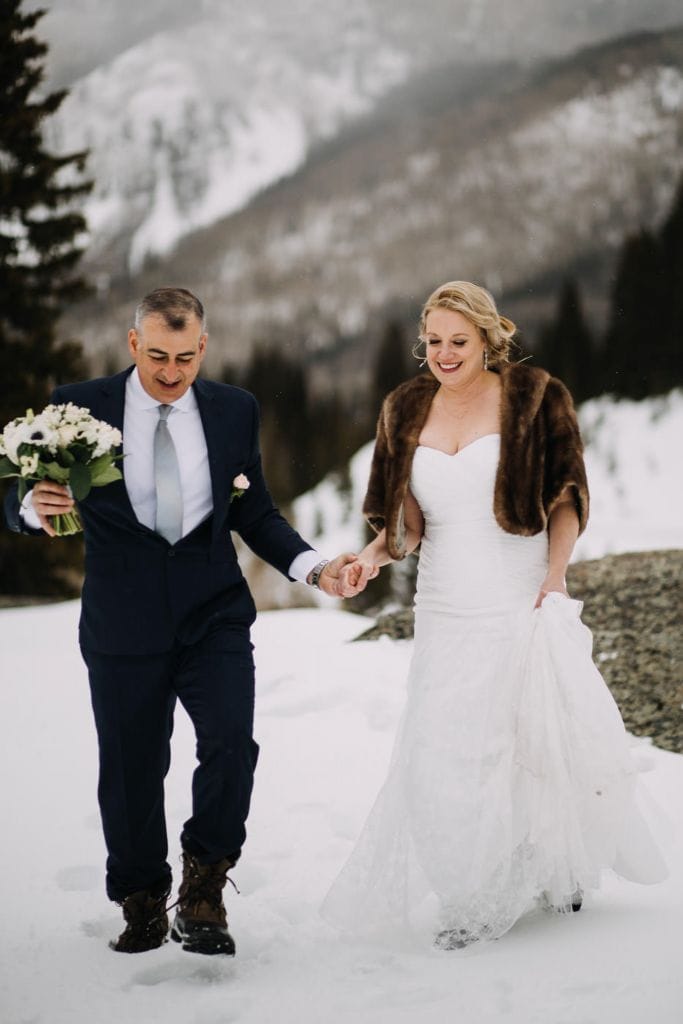 winter telluride colorado elopement wedding
