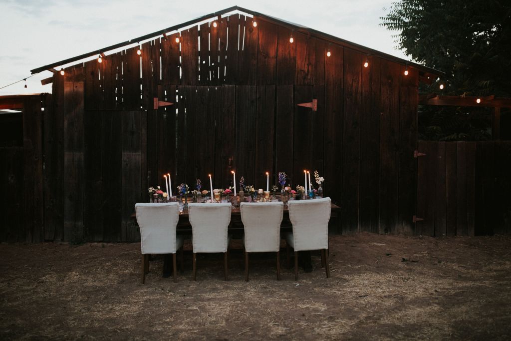 rustic wedding a light in a barn yucaipa southern california sunset