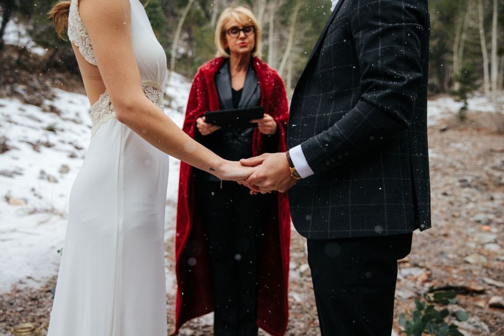 mount charleston red rock canyon nevada winter elopement adventurous wedding