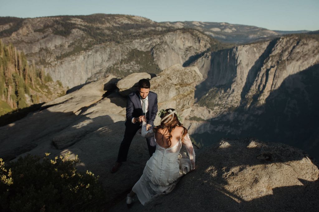 yosemite national park glacier point el capitan meadows taft point elopement adventurous wedding