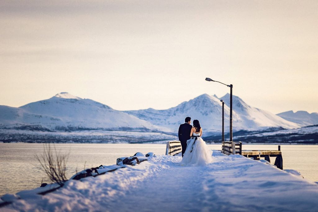 winter snow adventurous mountain elopement wedding