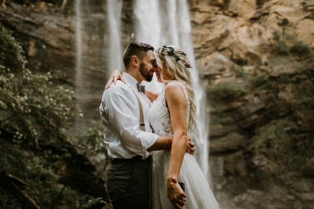 waterfall elopement photos