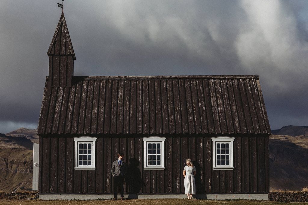 black church snaefellsnes peninsula iceland elopement adventurous wedding