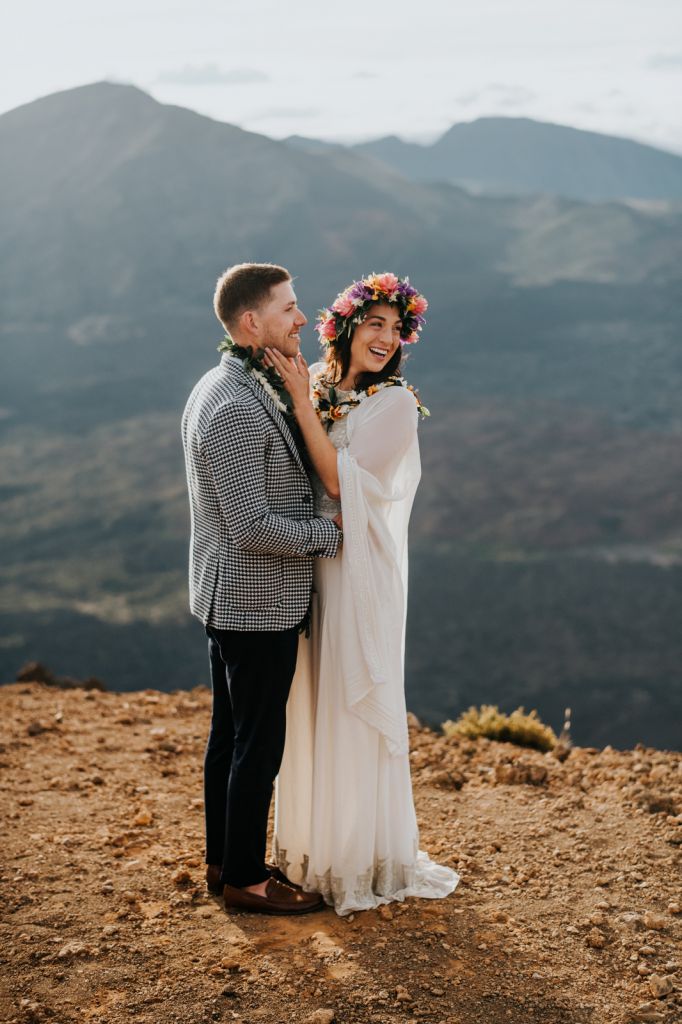 haleakala national park hawaii sunrise volcano elopement wedding