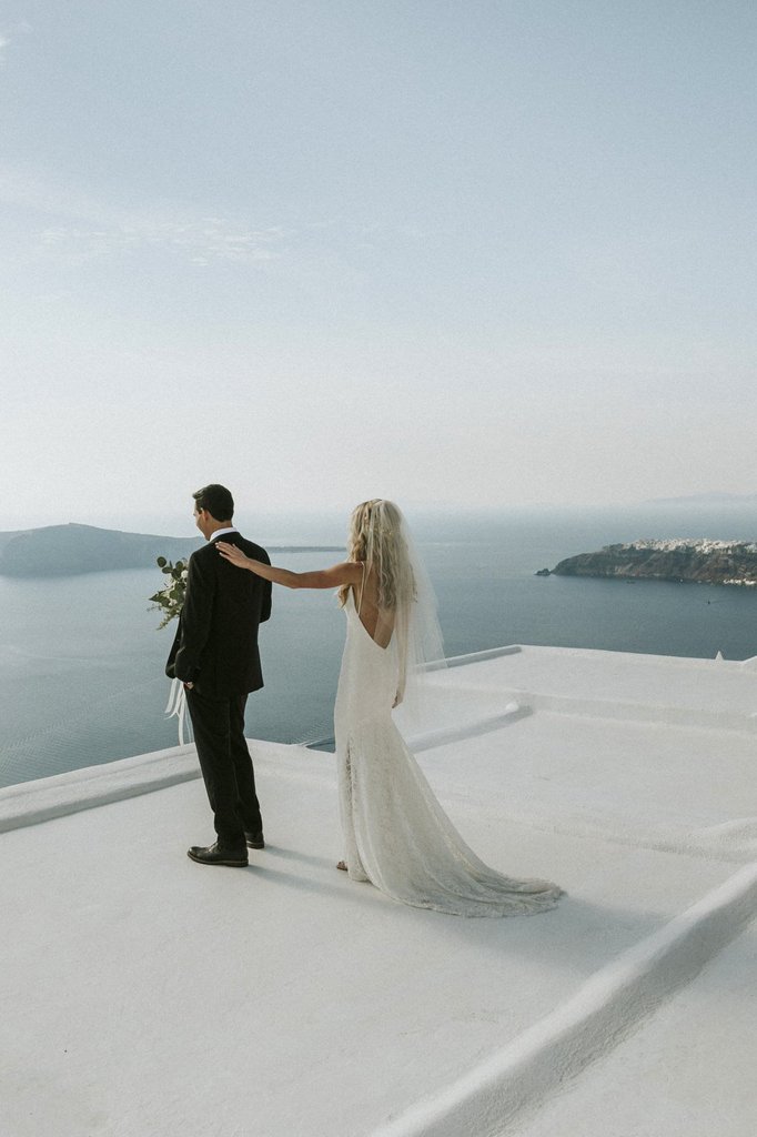 santorini island greece sunset elopement wedding