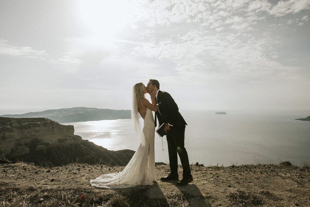santorini island greece sunset elopement wedding