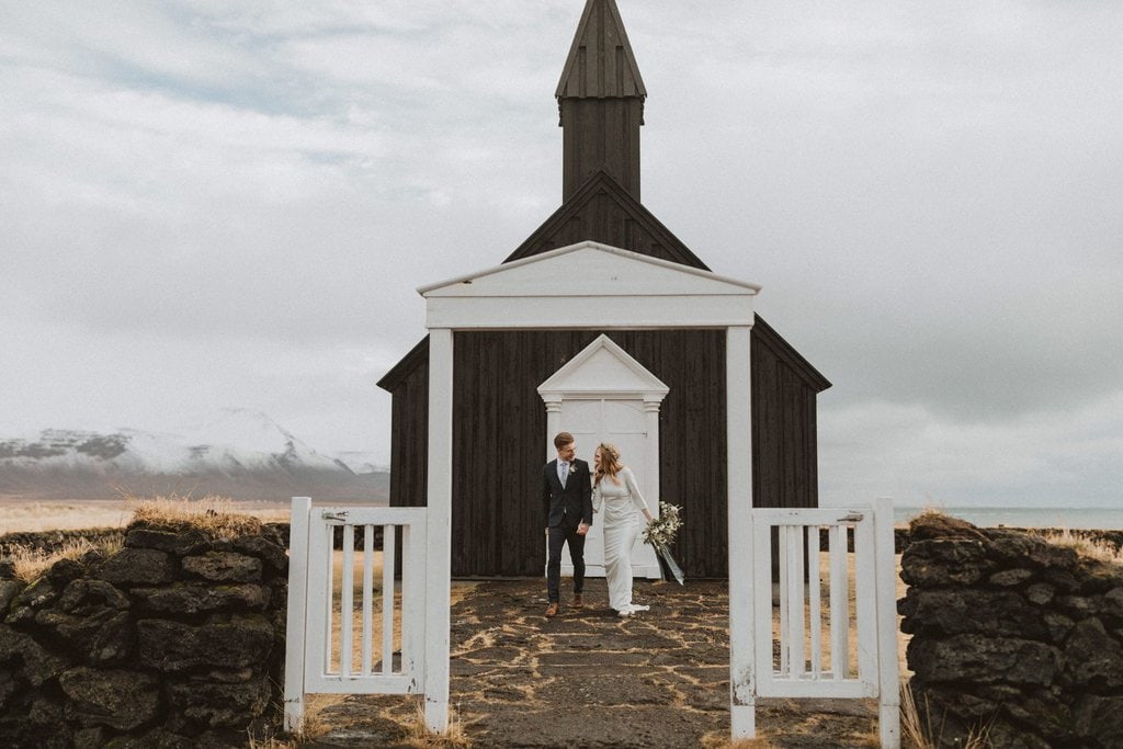 black church intimate elopement adventure wedding iceland