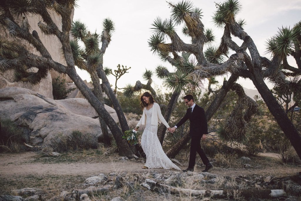 cap rock joshua tree california desert elopement wedding