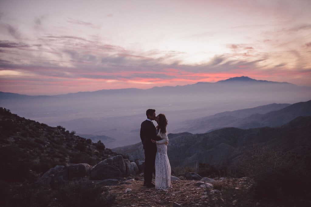 cap rock joshua tree california desert elopement wedding