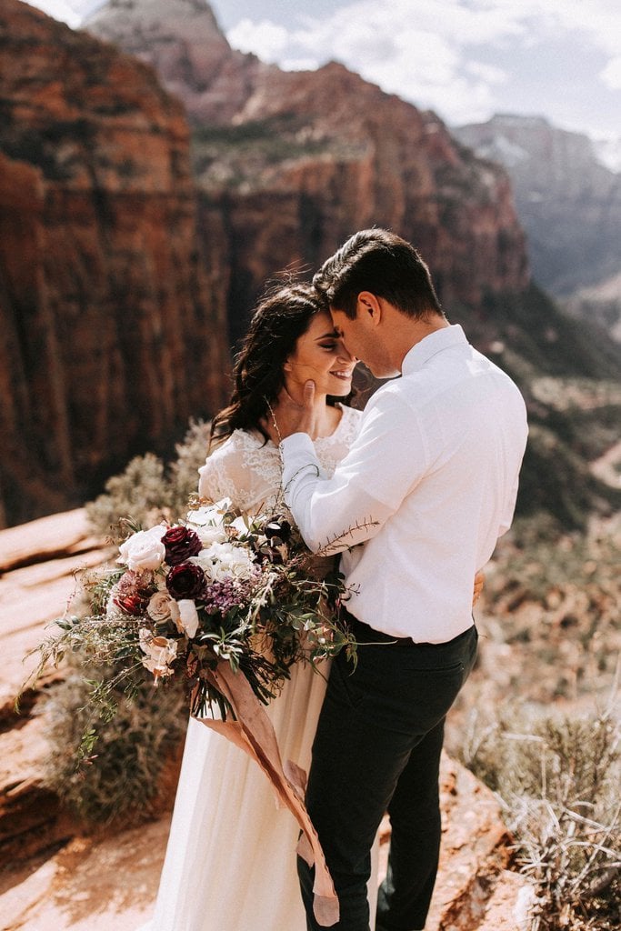 zion national park elopement inspiration adventure wedding utah
