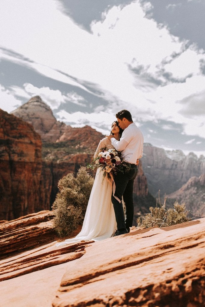 zion national park elopement inspiration adventure wedding utah