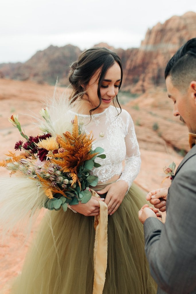 snow canyon desert elopement wedding utah