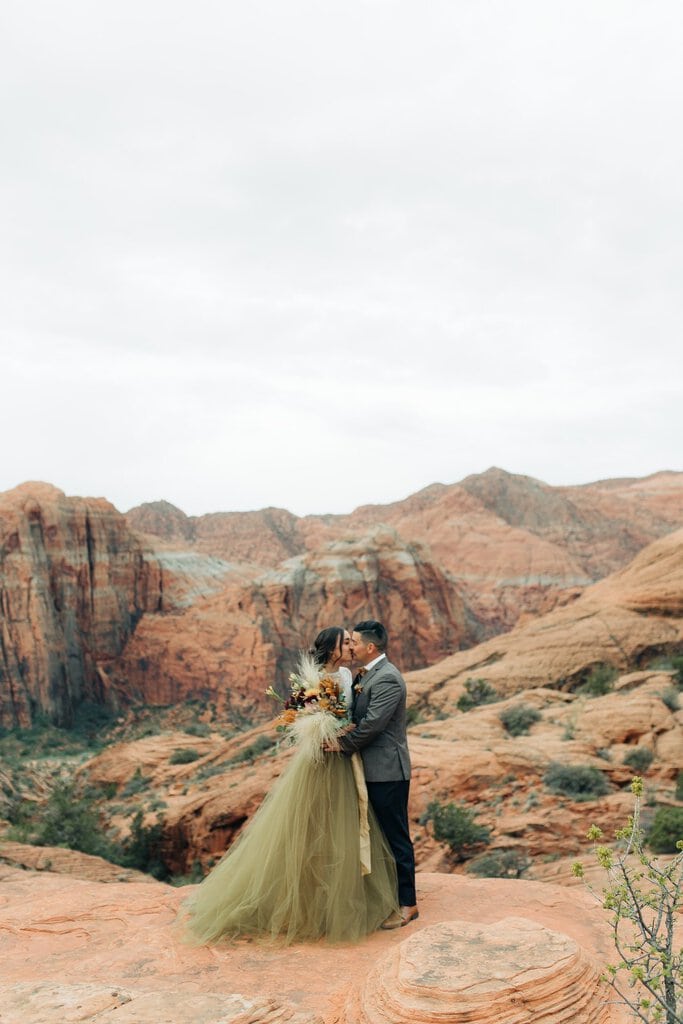 snow canyon desert elopement wedding utah
