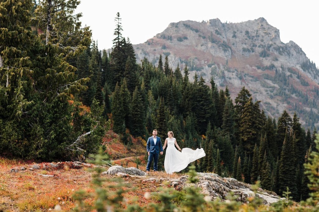 pacific crest trail cascade mountains mt rainier national park washington elopement adventure wedding