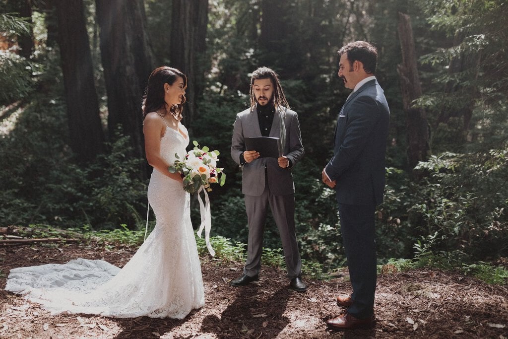 big sur california elopement forest wedding