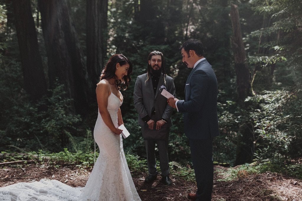 big sur california elopement forest wedding