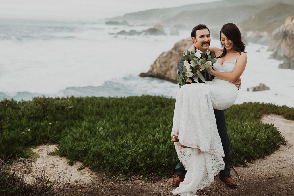 big sur california elopement beach wedding
