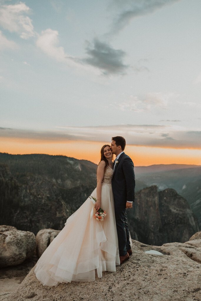 Bride and groom portraits at Taft Point.