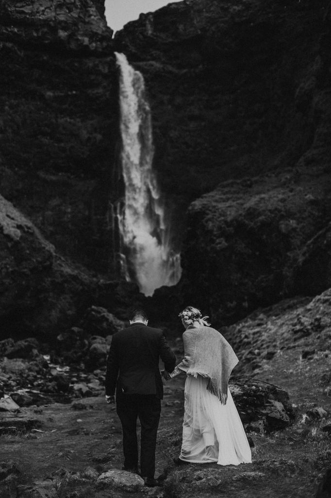 Southern Iceland waterfall for intimate elopement.
