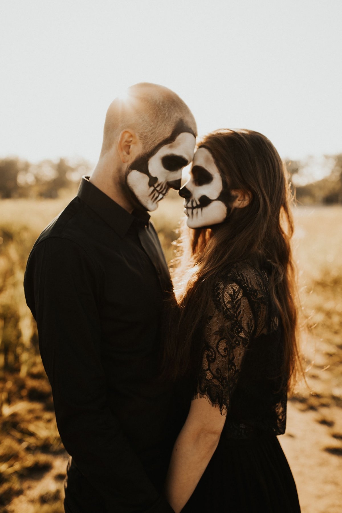 Skeleton Halloween Couple Session | Wandering Weddings