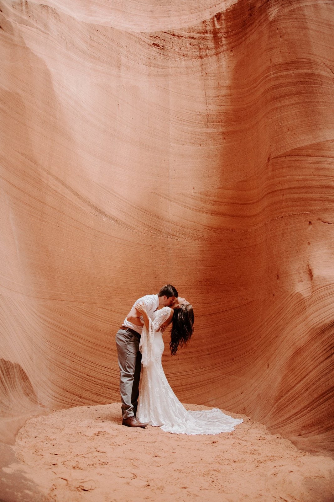Bride and groom at antelope canyon.