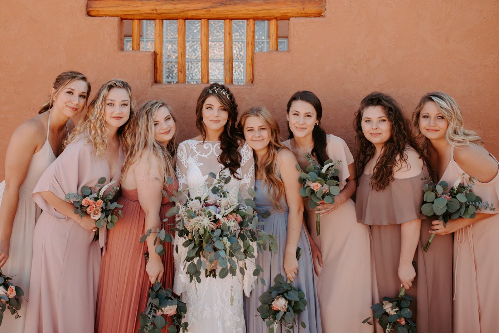 Detail shot of bride and her bridesmaids.