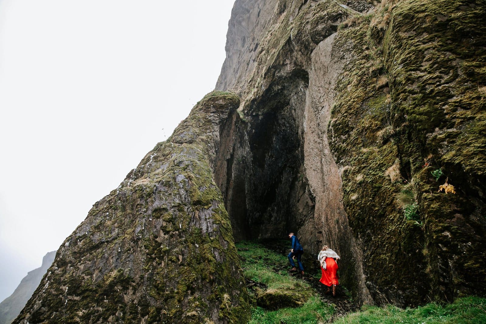 Hike in Iceland for elopement.