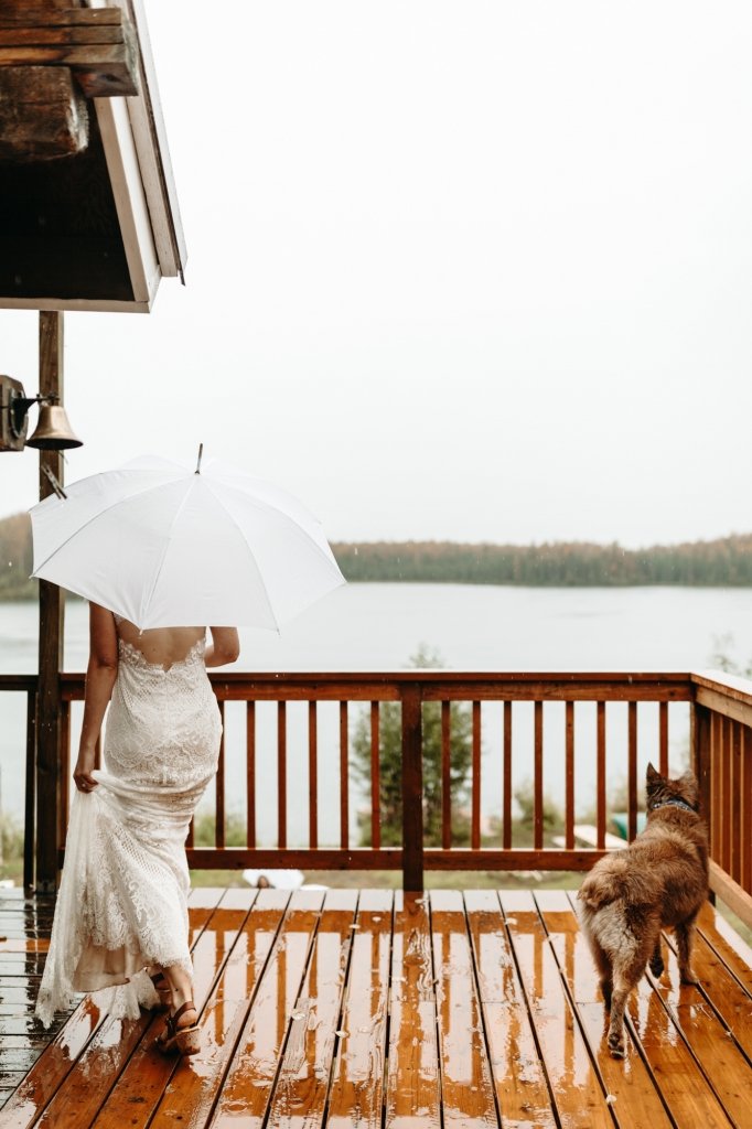 rainy elopement with pets