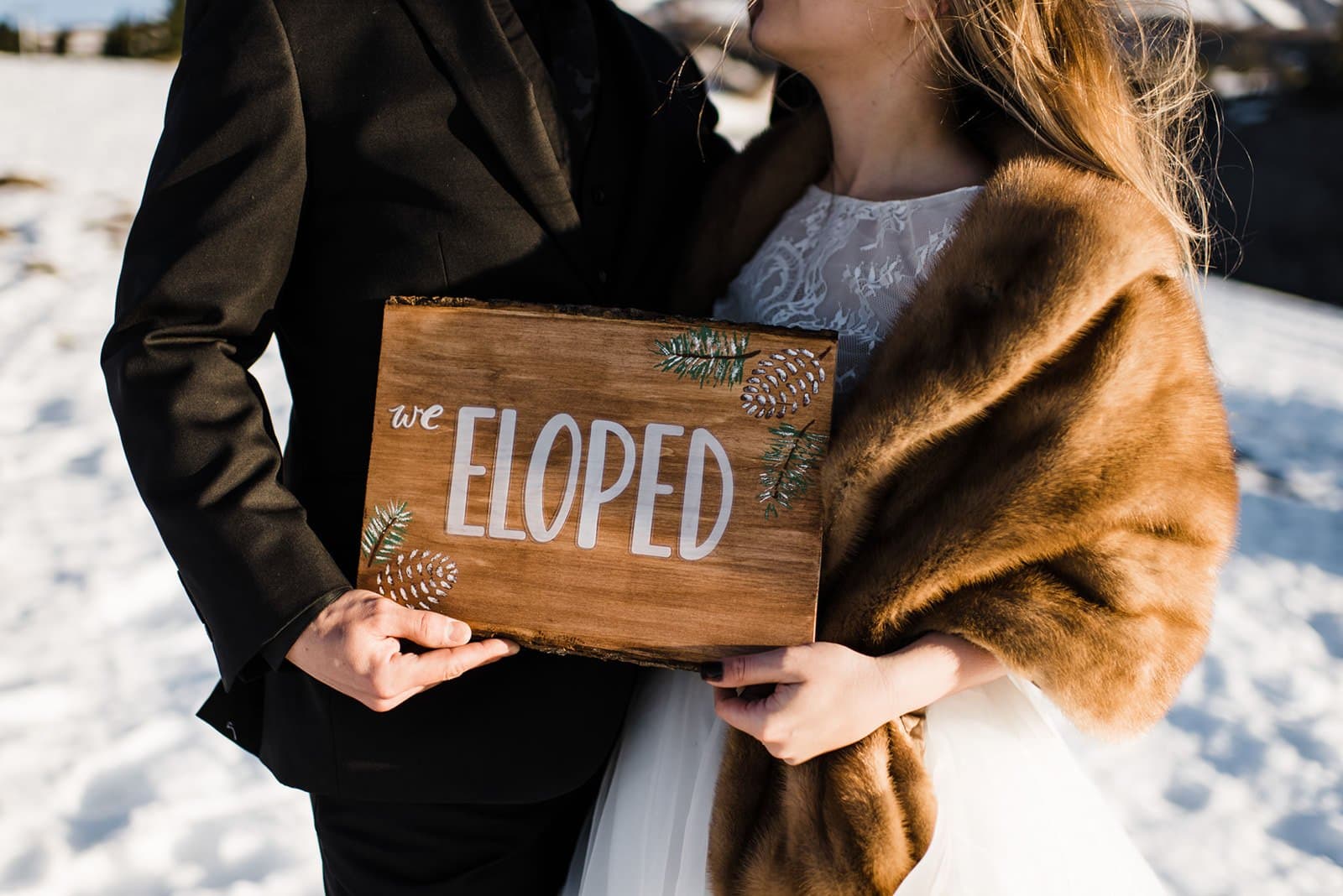 eloped announcement sign